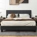 Ebern Designs Tufted Platform Bed w/ Adjustable Headboard Upholstered/Polyester in Brown | 36 H x 54 W x 76 D in | Wayfair
