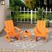 Beachcrest Home™ Leta Outdoor Rocking Chair Plastic/Resin/Wood in Orange/Brown | 37.8 H x 29.5 W x 34.3 D in | Wayfair