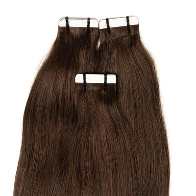 hair2heart - Tape Extensions Premium Echthaar #6/3 Dunkelblond Gold Haarextensions 10 ct Schwarz Damen