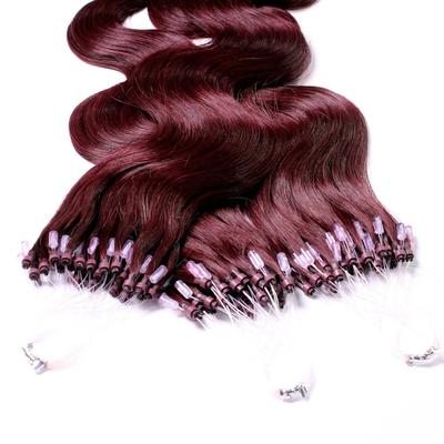 hair2heart Microring Extensions Echthaar #55/66 Hellbraun Intensiv Violett-Intensiv 0.5g 50cm Schwarz Damen