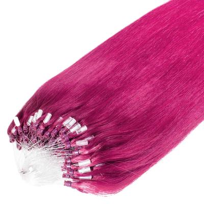 hair2heart - Microring Extensions Premium Echthaar #Pink 0,8g Haarextensions Pink Damen