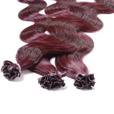 hair2heart - Bonding Extensions Echthaar #55/66 Hellbraun Intensiv Violett-Intensiv 0.5g Haarextensions Schwarz Damen