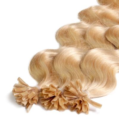 hair2heart - Bonding Extensions Premium Echthaar #9/0 Lichtblond 0,8g Haarextensions 25 ct Nude Damen