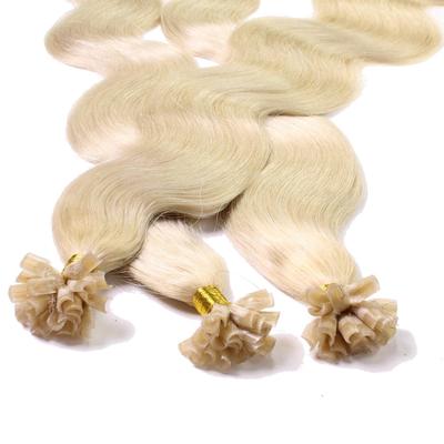 hair2heart - Bonding Extensions Echthaar #10/0 Hell-Lichtblond 1g Haarextensions 25 ct Nude Damen