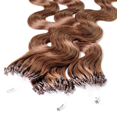 hair2heart Microring Extensions Echthaar #8/03 Hellblond Natur-Gold 0.5g 50cm Braun Damen