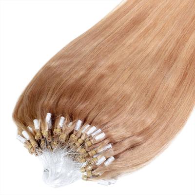 hair2heart Microring Extensions Premium Echthaar #8/01 Hellblond Natur-Asch 0,8g 40cm Hellbraun Damen