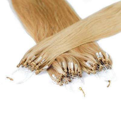 hair2heart Microring Extensions Echthaar #9/31 Lichtblond Gold-Asch 1g 50cm Hellbraun Damen