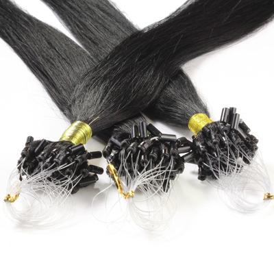 hair2heart - Microring Extensions Echthaar #2/0 Schwarz 0.5g Haarextensions 25 ct Schwarz Damen (26.79 € / 1 ct)