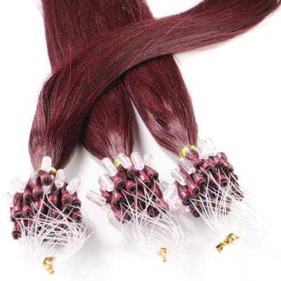 hair2heart Microring Extensions Echthaar #55/66 Hellbraun Intensiv Violett-Intensiv 0.5g 60cm Schwarz Damen