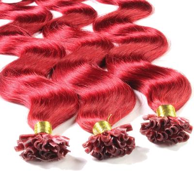 hair2heart Bonding Extensions Echthaar #0/44 Rot-Intensiv 0.5g 40cm Pink Damen Image