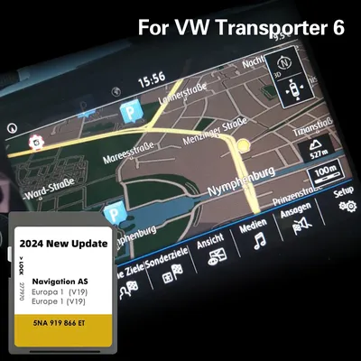 Carte de navigation GPS SD pour VW Transporter 6 32 Go AS V19 2024 MIB2 Europe Pologne