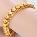 Bracelet en or 24k véritable pour femmes chaînette de Cm-19 Cm à maillons bijoux fins