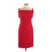 Marina Cocktail Dress - Sheath: Red Solid Dresses - Women's Size 8 Petite