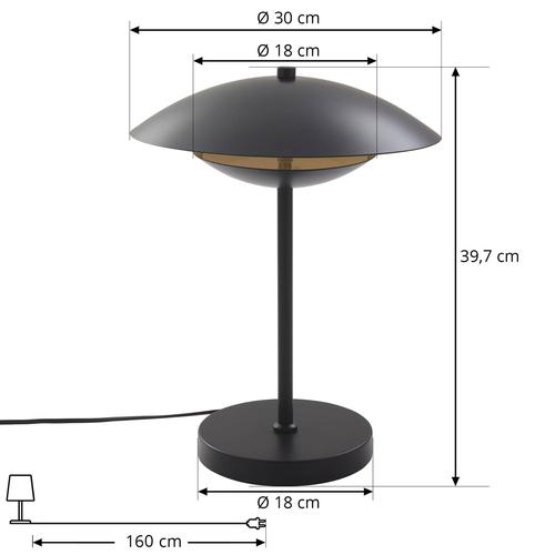 Lindby LED-Hängeleuchte Tiama, Metall, schwarz/gold, Ø 30 cm