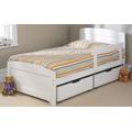 Friendship Mill Wooden Rainbow Kids Bed, Single, No Storage, White, No Guard Rail