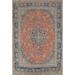 Floral Mashad Persian Vintage Area Rug Hand-Knotted Wool Carpet - 9'5"x 12'3"