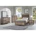 Terrence 3 Piece Light Brown Melamine Fabric Upholstered Panel Bedroom Set