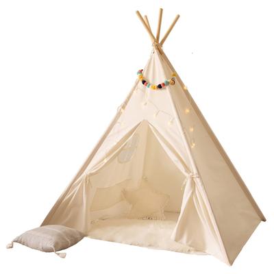 Kids Teepee Tent for Kids with Light String - Beige
