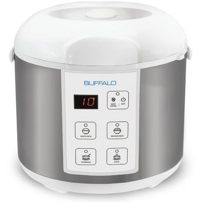 Rice Cooker with Clad Stainless Steel Inner Pot (10 cups) - Electric Rice Cooker for White/Brown Rice, Grain, Auto Warmer