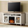 Fireplace TV Stand for Up to 75 Inch TV, Farmhose Entertainment Center with 18'' Electric Fireplace&Sliding Barn Door