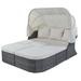 Outdoor Patio Furniture Set Daybed Sunbed with Retractable Canopy Conversation Set