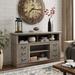 Light Gray Wood Media Console Cabinet w/ Open and Closed Storage Space - 16 inches in width