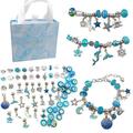 Party Yeah 64Pcs/Set DIY Charm Bracelet Gift Box Jewelry Making Kit With Beads Charms Pendants