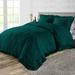 Oversized Queen Size Microfiber Duvet Cover Trimmed Ruffle Ultra Soft & Breathable 3 Piece Luxury Soft Wrinkle Free Cooling Sheet (1 Duvet Cover with 2 Pillowcases Teal)