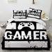 Cool Gamepad Bedding Bed Set Twin Full Queen King Size Novelty Game Controller Printed 1 Duvet Cover with 2 Pillow Cases for Fans