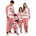 RYRJJ Classic Striped Christmas Matching Pajamas for Family Sets 2023 Elk Snowman Christmas Graphic Print Cute Funny Xmas Holiday Sleepwear Pjs Sets(Kids Red 3-4 Years)