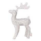 Flashing Reindeer Statue Glowing Christmas Decor Elk Deer Figurines SILVER