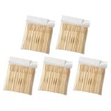 BESTONZON 500 Pcs Bamboo Disposable Fruit Sticks And Cake Forks for Home And Restaurant (Log Color)