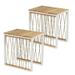 Afuera Living Modern Modern Outdoor End Table in Natural Set of 2