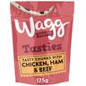 7x125g Chicken Ham & Beef Tasty Chunks Tasties Wagg Dog Treats