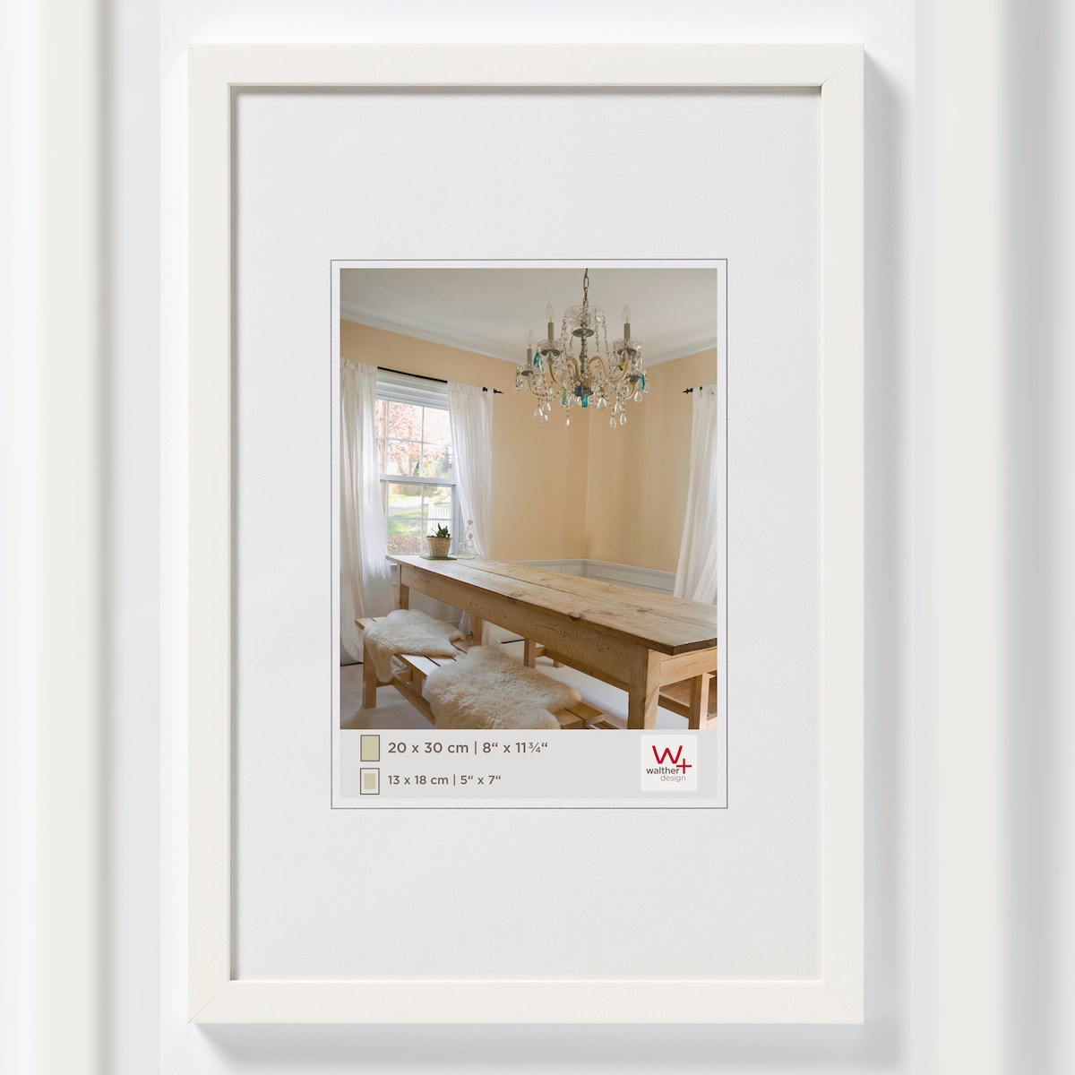 walther + design Peppers Holz Bilderrahmen 30x45 cm POLARWEISS Image