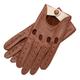 Brown Rome - Men's Deerskin Driving Gloves In Camel & Creme 8" 1861 Glove Manufactory