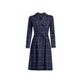 Women's Green / Blue / Grey Annabel Tartan Double-Breasted Dress With Pleated Back Large Rumour London