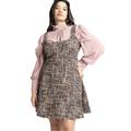 Plus Size Women's Flare Tweed Mini Jumper by ELOQUII in Brown And Pink (Size 22)