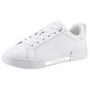 Plateausneaker TOMMY HILFIGER "CHIQUE COURT SNEAKER", Damen, Gr. 39, weiß, Leder, sportlich, Schuhe, mit Detail im Plateau, Freizeitschuh, Halbschuh, Schnürschuh
