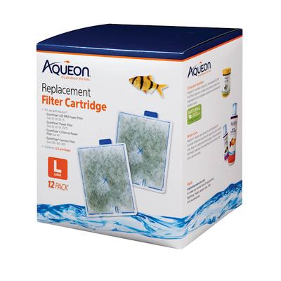 Aqueon Replacement Filter Cartridges, Large, Pack of 12