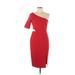 Jill Jill Stuart Cocktail Dress - Sheath One Shoulder Sleeveless: Red Print Dresses - Women's Size 10