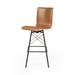 17 Stories Rikhil Swivel Extra Tall Stool Upholstered/Leather/Metal/Faux leather in Black/Gray | 44.5 H x 18 W x 20.75 D in | Wayfair
