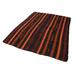 Black 89 x 69 x 0.4 in Area Rug - Lofy Striped Kilim Striped Machine Woven Rectangle 5'9" x 7'5" Indoor/Outdoor Area Rug in | Wayfair