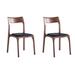 Manhattan Comfort Moderno Leatherette Stacking Side Chair Dining Chair Faux /Upholstered/Manufactured Wood in Black/Brown/Gray | Wayfair DC070-BK