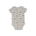 Carter's Short Sleeve Onesie: Gray Bottoms - Size 3 Month