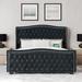 Red Barrel Studio® Gujral Platform Bed Wood & /Upholstered/Velvet in Gray | 51.7 H x 79.9 W x 85.2 D in | Wayfair F34281AC9A484D96B48FA49EBA9BBA59