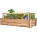 Loon Peak® Gyde 10" H x 24" W Wood Elevated Planter Wood in Brown | 10 H x 24 W x 48 D in | Wayfair D565A8A5D7694557A84401ABAC56F874