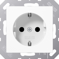 Jung SCHUKO-Steckdose o. Kralle A 1520 N WW A1520NWW Image