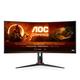 AOC G2 CU34G2/BK LED display 86.4 cm (34") 3440 x 1440 pixels Quad HD Noir, Rouge