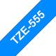 Brother TZE-555 ruban d'étiquette Blanc sur bleu